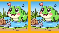 Łamigłówka: znajdziesz 3 różnice na obrazku z żabą i ślimakiem w 17 sekund?